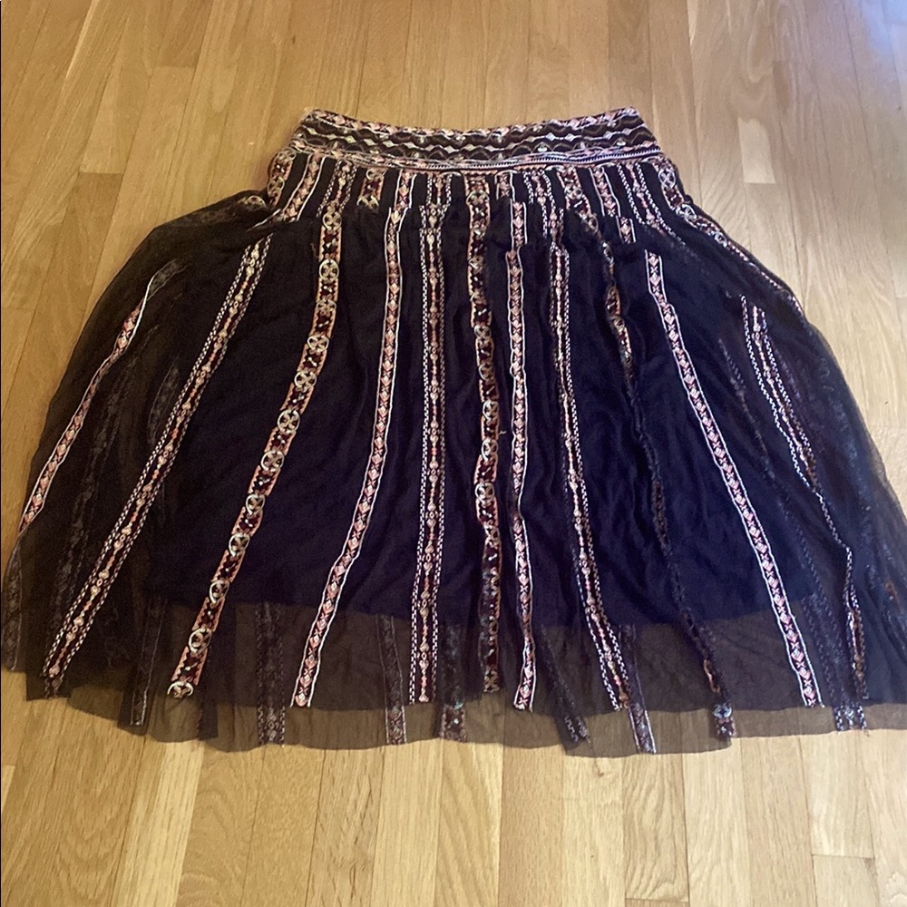 Soft Surroundings Black and Silver Knee-Length Bubble Skirt